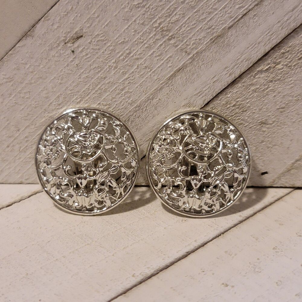 Vintage Sarah Coventry Silver Tone Filigree Clip-On Earrings